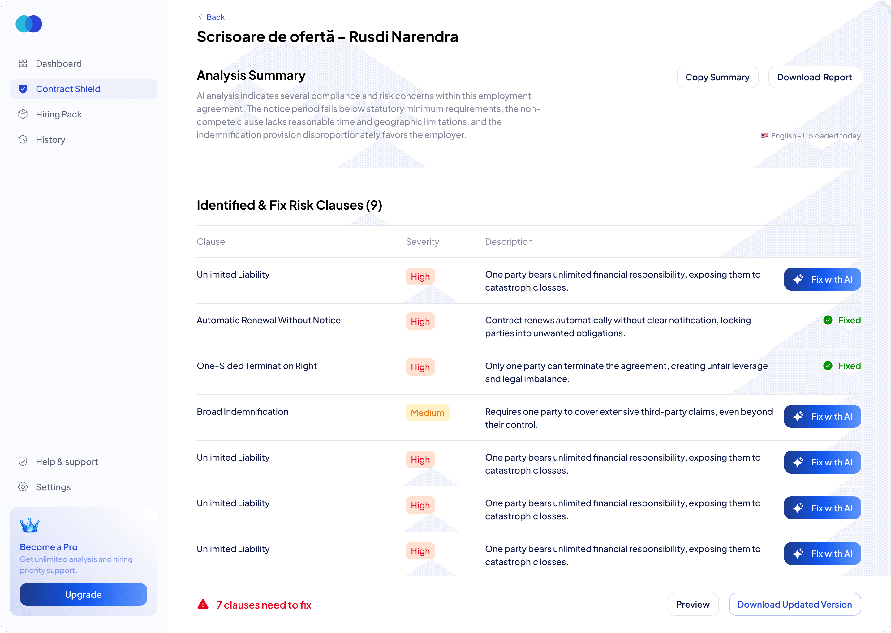 LawService — contract details